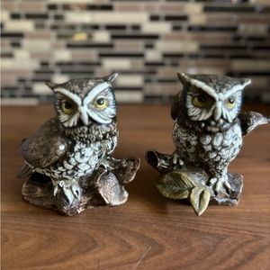 Vintage Set of 2 Homeco Owl Figurines